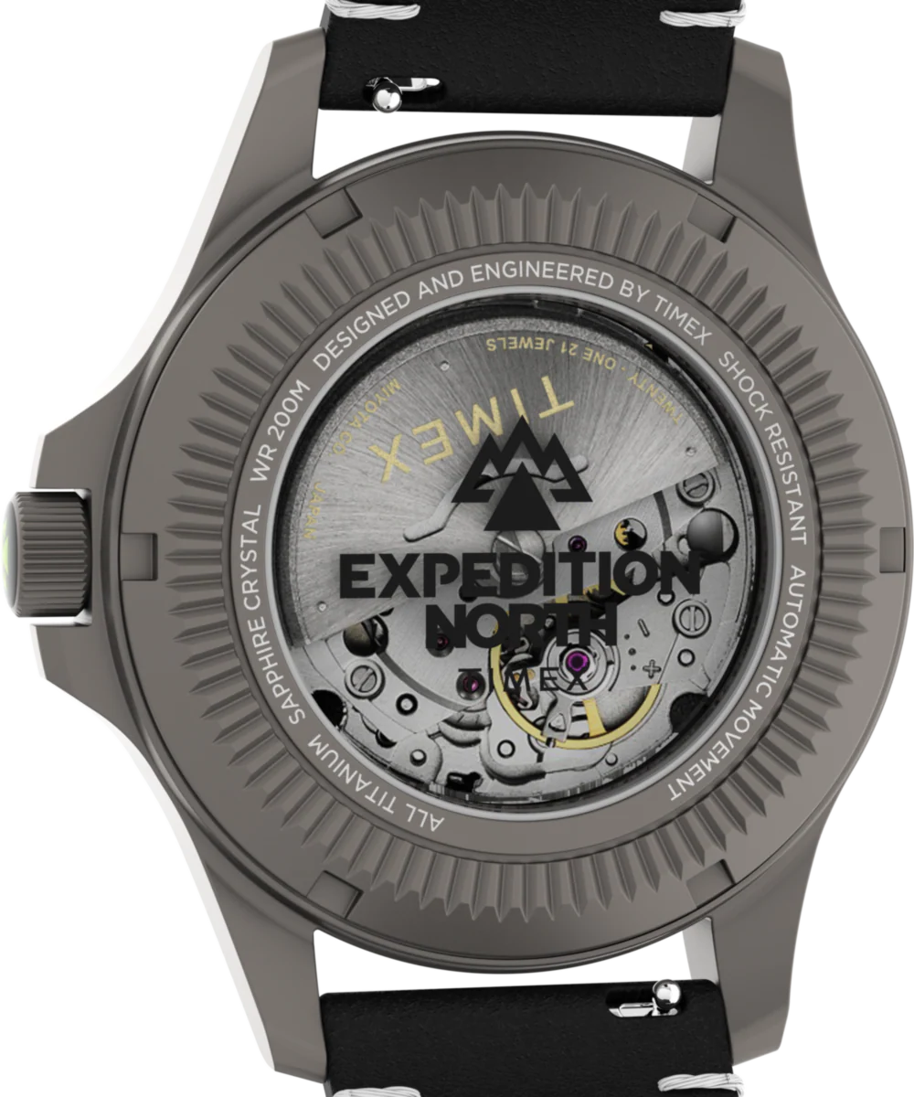 Expedition® Field Post Titanium Automatic 41mm Eco-Friendly Leather Strap Watch - Image 4