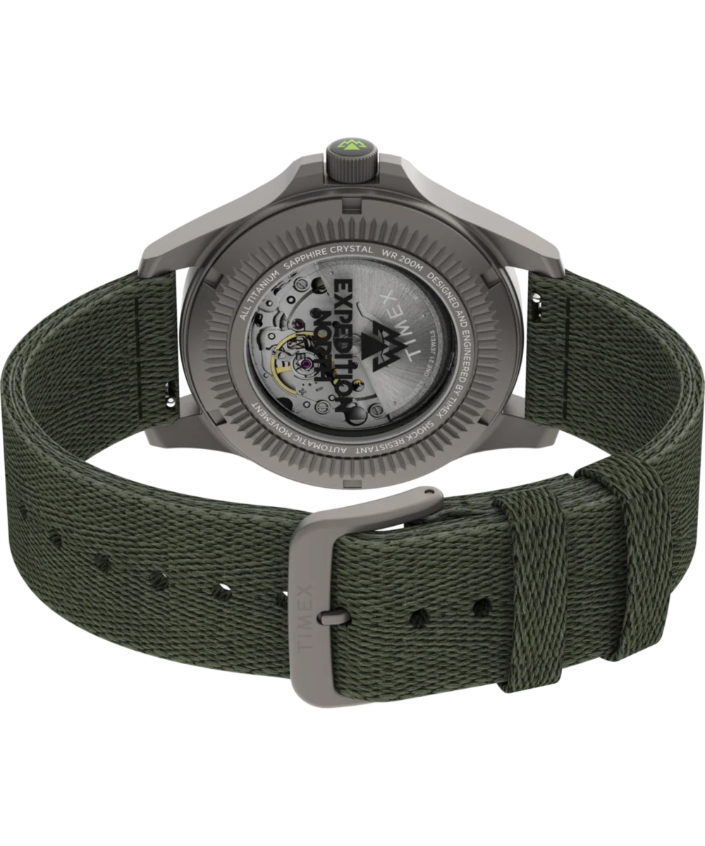 Expedition® Field Post Titanium Automatic 41mm Recycled Fabric Strap Watch - Image 5