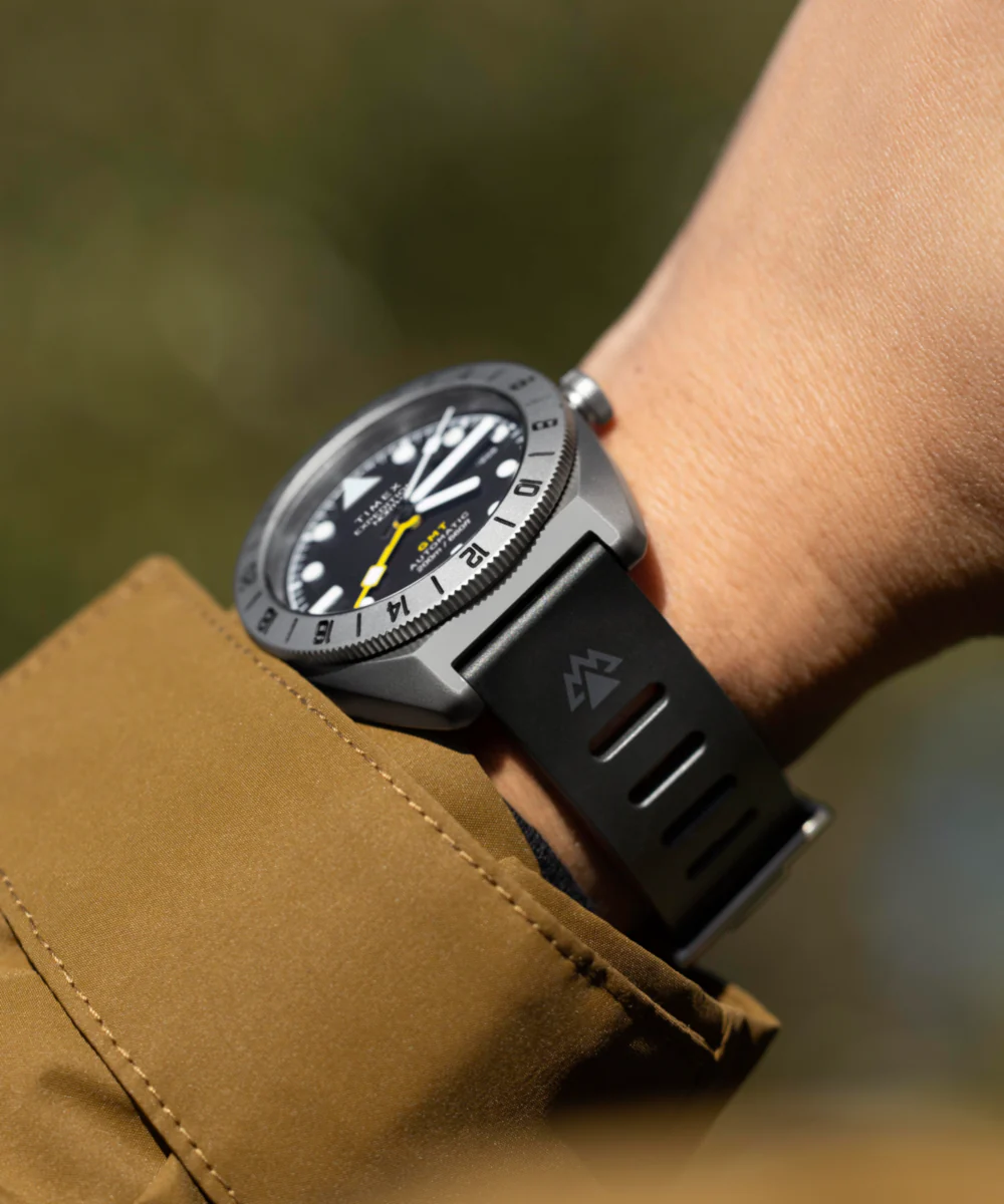 Expedition® Pioneer Titanium Automatic GMT 41mm Silicone Strap Watch - Image 3