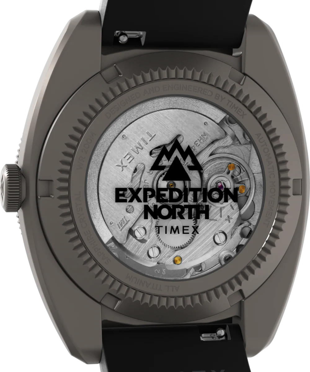 Expedition® Pioneer Titanium Automatic GMT 41mm Silicone Strap Watch - Image 6