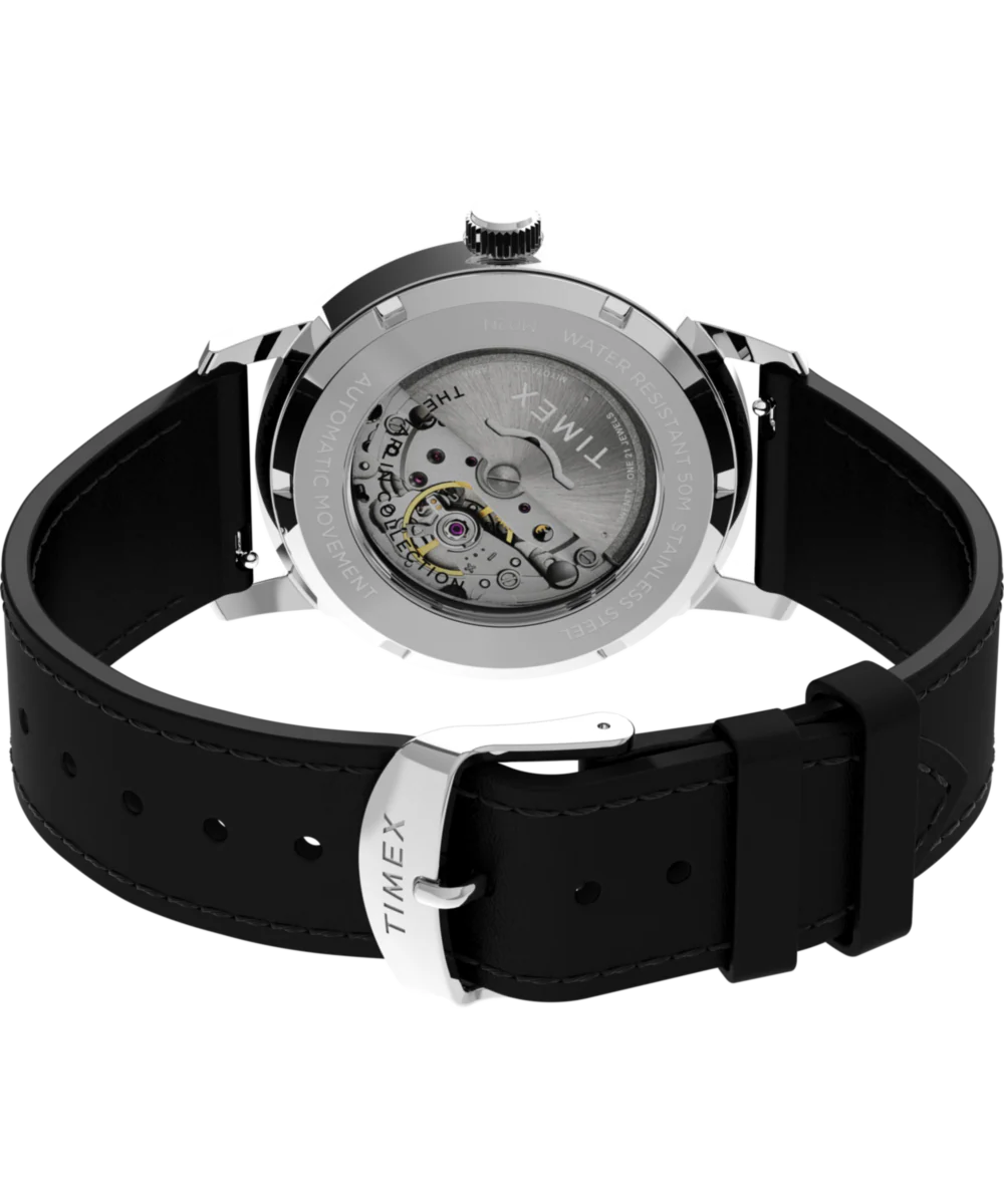 Marlin® Automatic 40mm Leather Strap Watch - Image 5