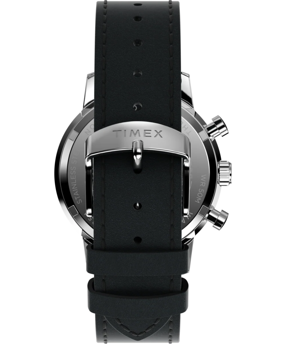 Marlin® Chronograph Tachymeter 40mm Leather Strap Watch - Image 3