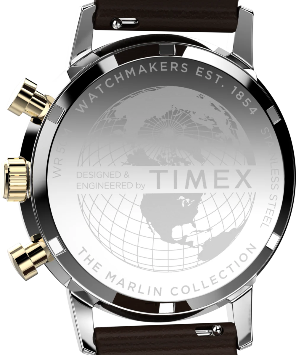 Marlin® Chronograph Tachymeter 40mm Leather Strap Watch  - Image 6