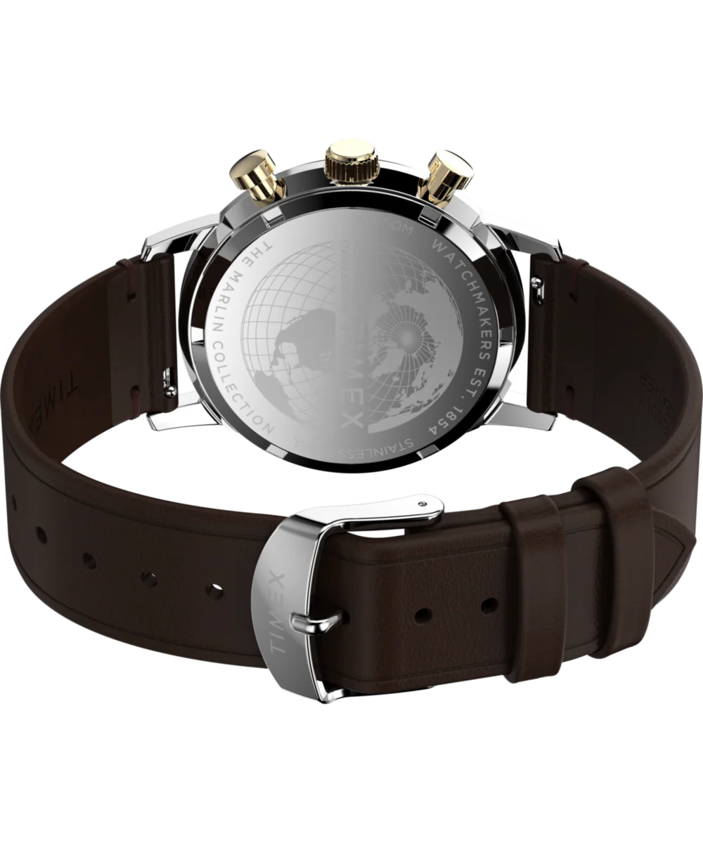Marlin® Chronograph Tachymeter 40mm Leather Strap Watch  - Image 7
