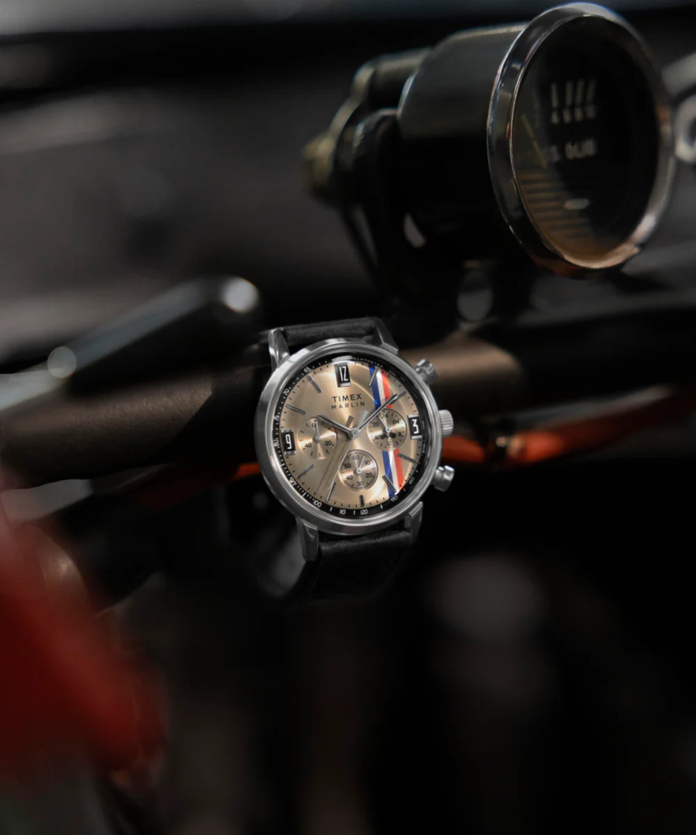 Marlin® Chronograph Tachymeter 40mm Leather Strap Watch - Image 10