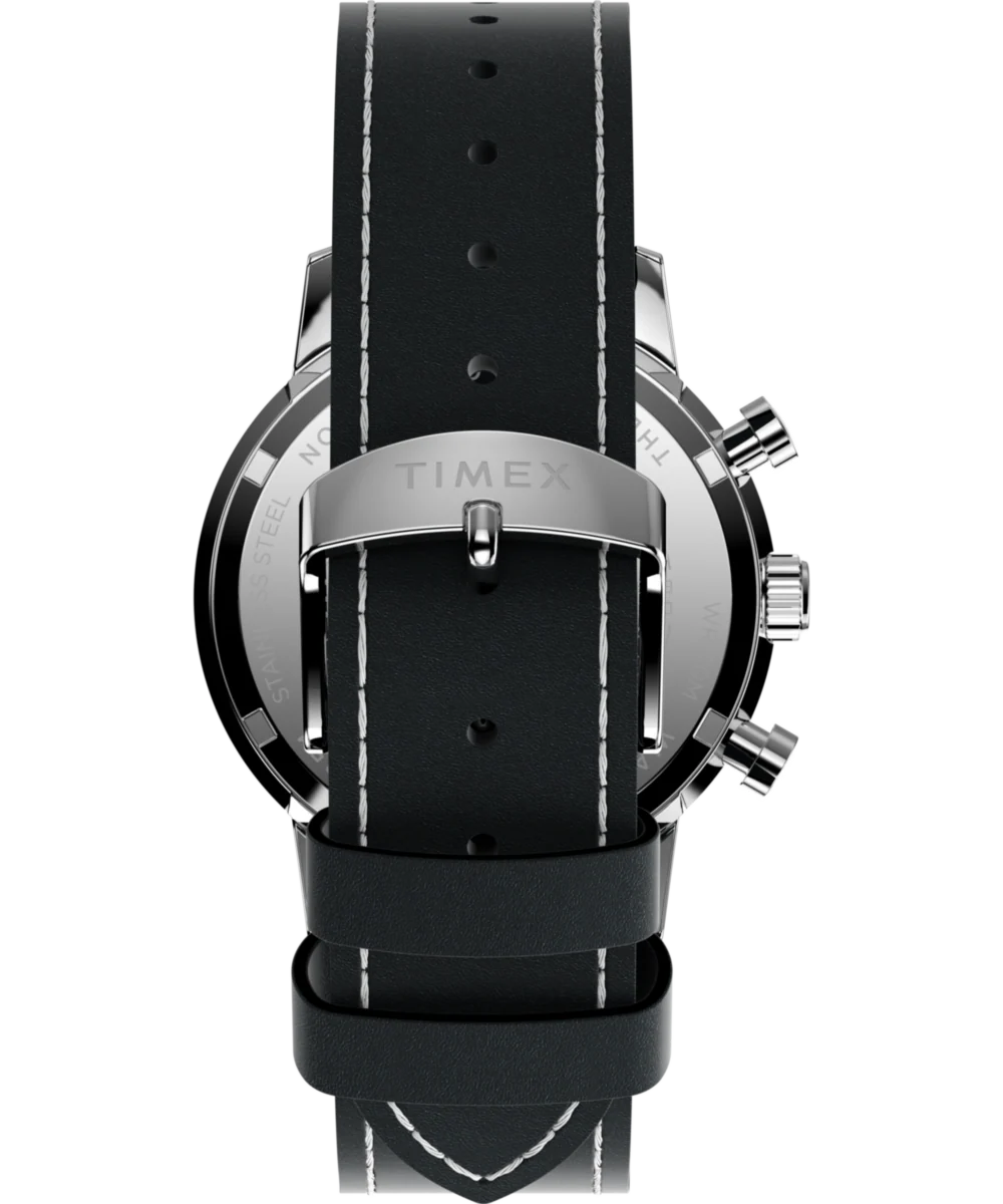 Marlin® Chronograph Tachymeter 40mm Leather Strap Watch - Image 5