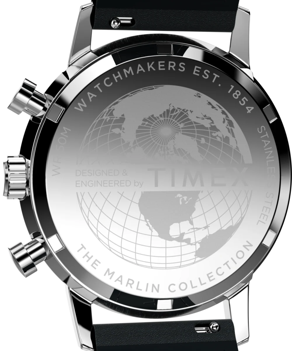 Marlin® Chronograph Tachymeter 40mm Leather Strap Watch - Image 6