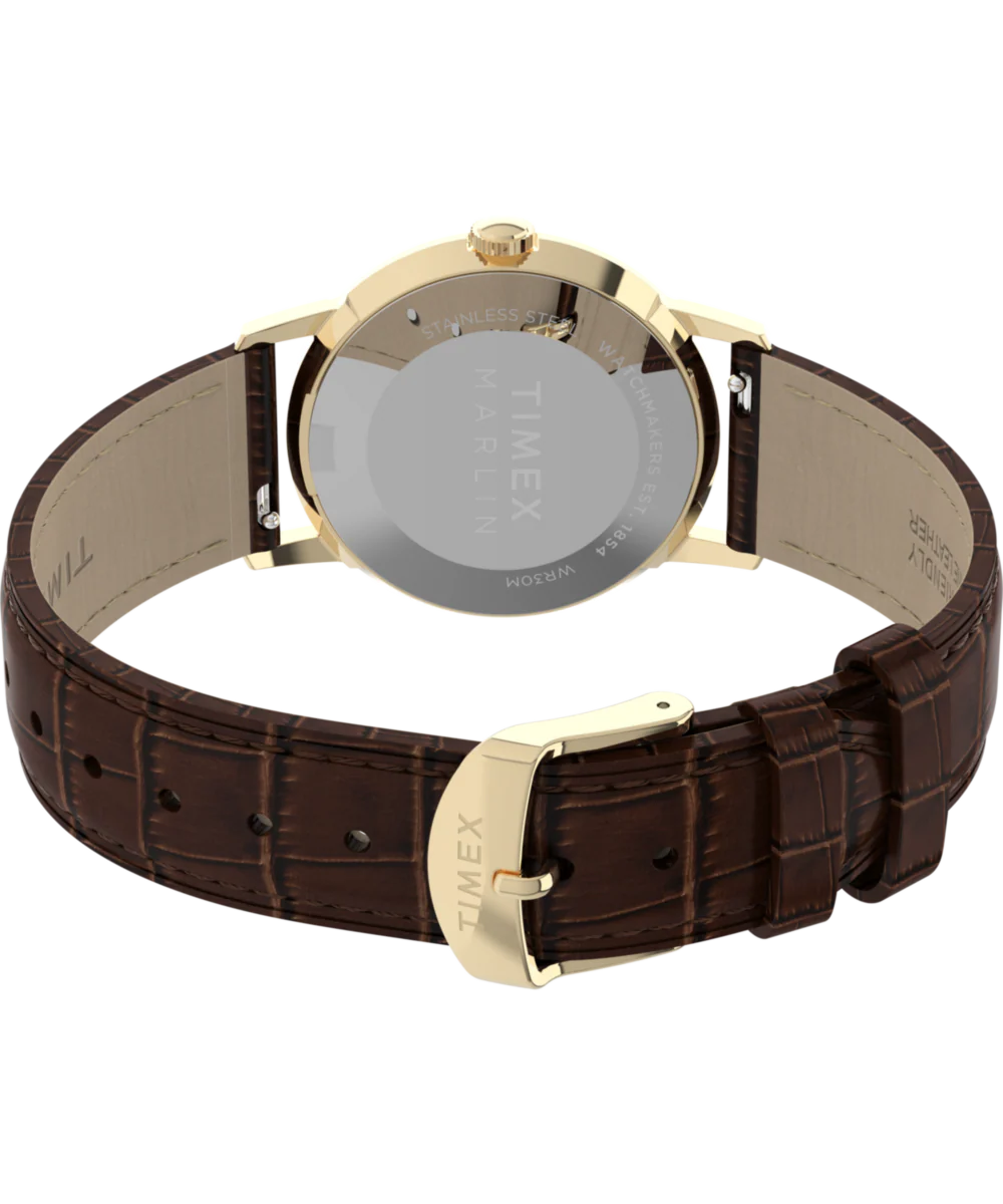 Marlin® Quartz 34mm Leather Strap Watch - Image 6