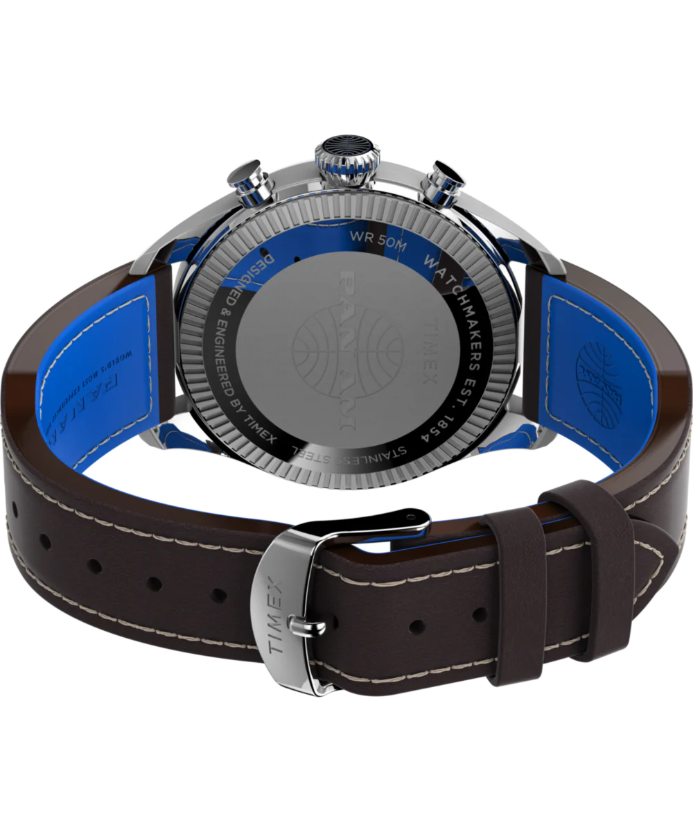 Pan Am x Timex Chronograph 42mm Leather Strap Watch - Image 5
