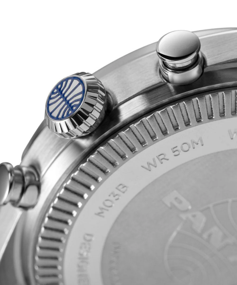 Pan Am x Timex Chronograph 42mm Leather Strap Watch - Image 9