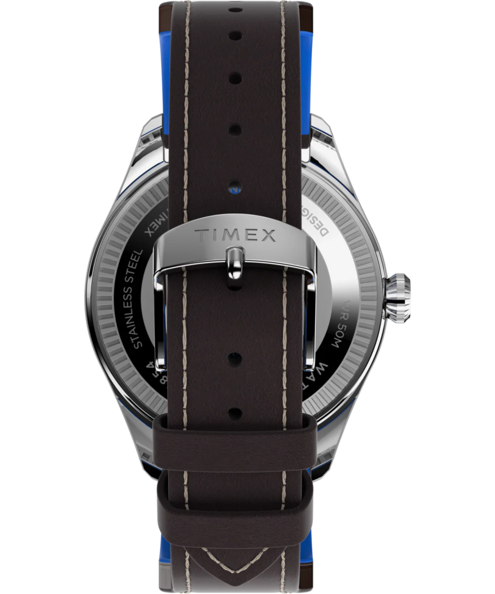 Pan Am x Timex Day-Date 42mm Leather Strap Watch - Image 3