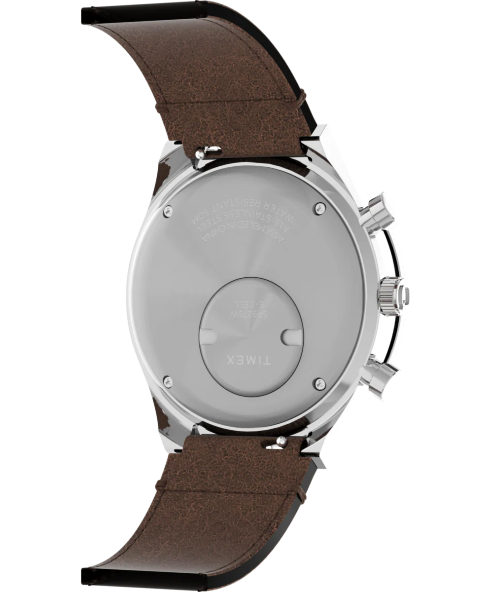 Q Timex Chronograph 40mm Leather Strap Watch - Image 5