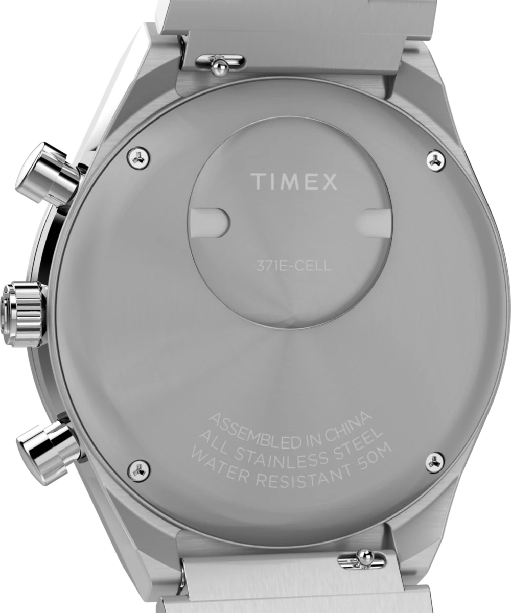 Q Timex Chronograph 40mm Stainless Steel Bracelet Watch - Image 4