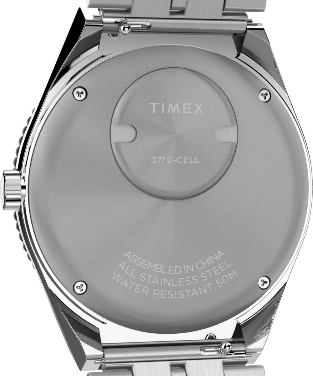 Q Timex GMT 38mm Stainless Steel Bracelet Watch - Image 4