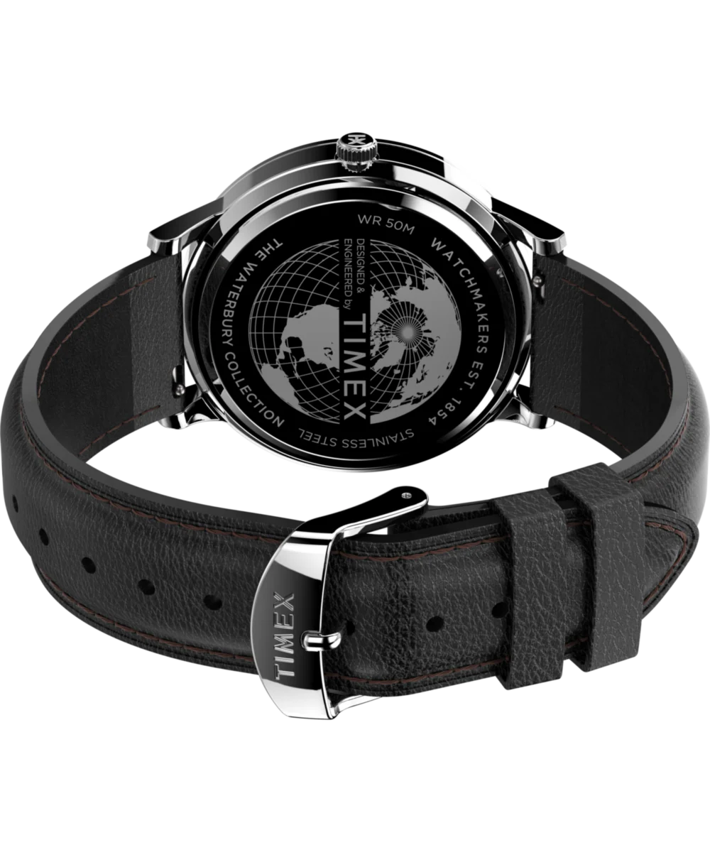 Waterbury Classic Day/Date 40mm Leather Strap Watch - Image 5