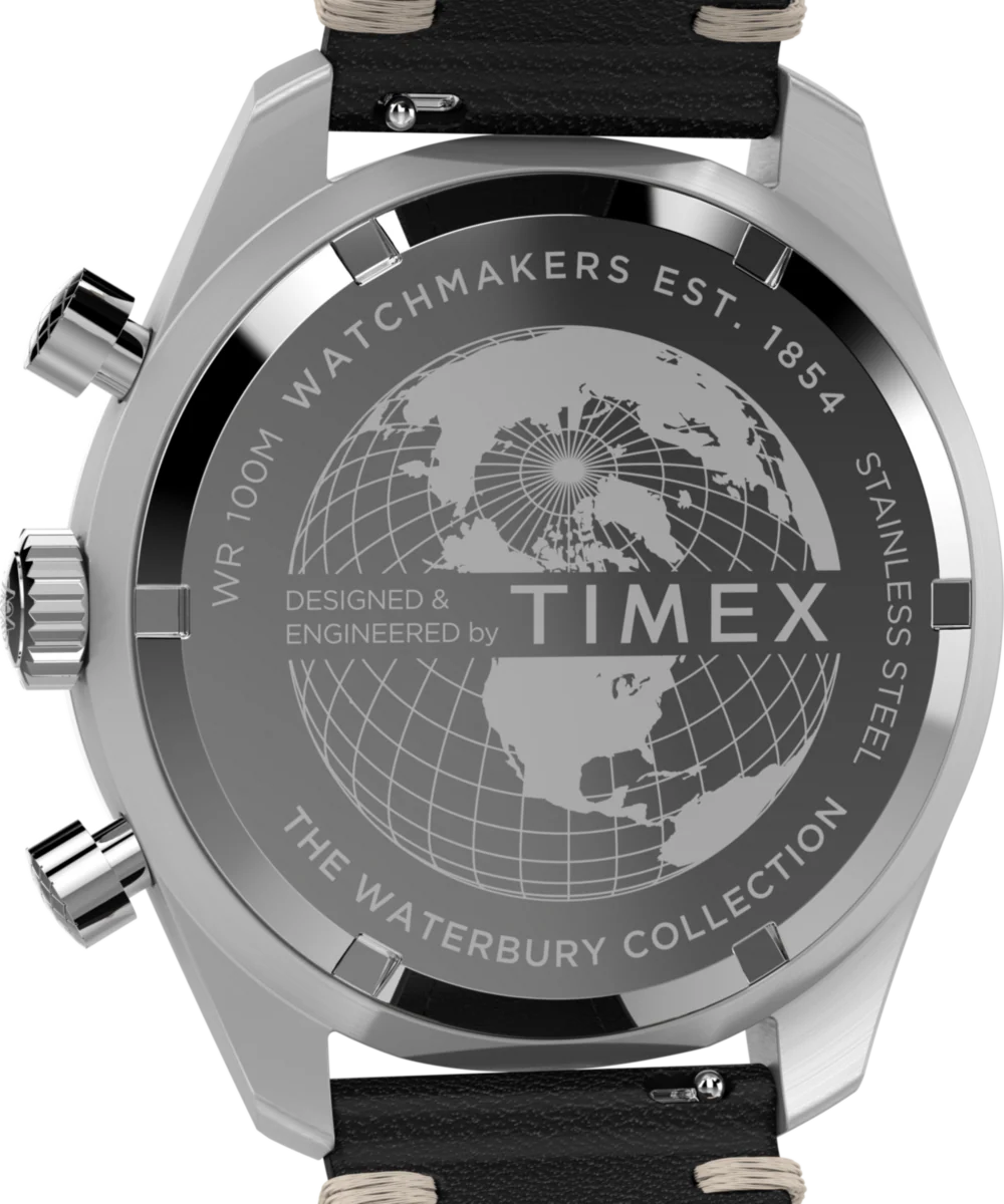 Waterbury Traditional Chronograph 41mm Leather Strap Watch - Image 6